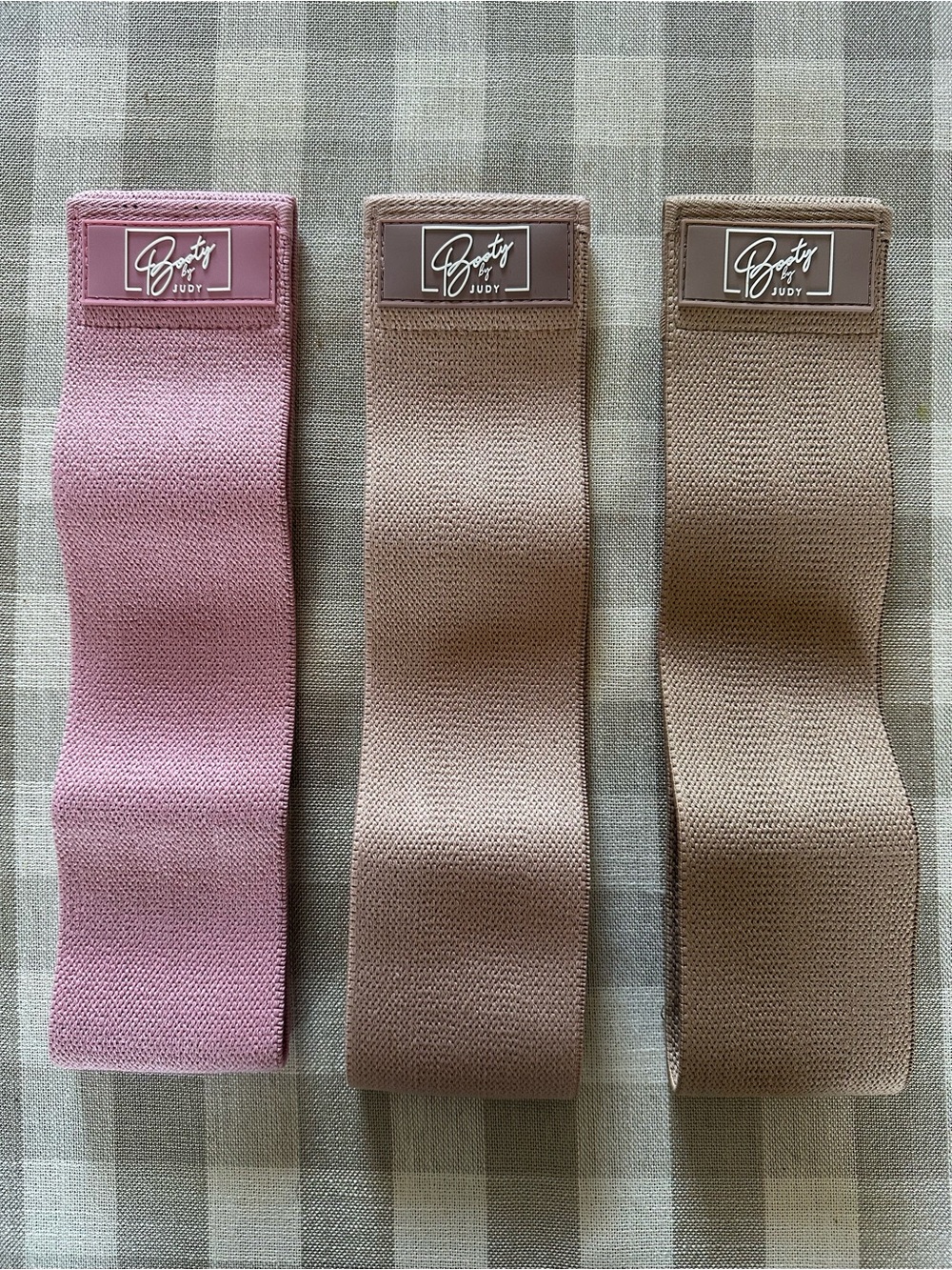 RARE nude toned Booty by Judy Fabric Resistance Booty Bands - Pink & Taupe Set